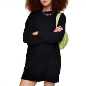 COPY - Topshop Oversized Knitted Sweater Mini Dress Black NEW